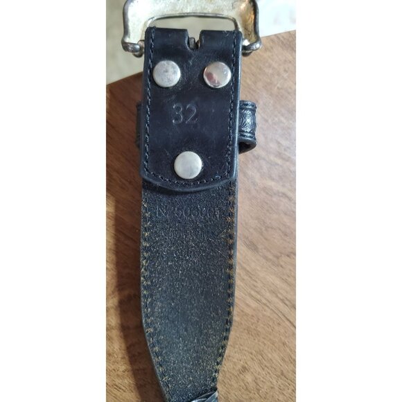 Vintage Black Leather Belt With Playing Card Motif & Silver Detailing Size 32 - Picture 3 of 9